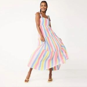Draper James Multicolor Striped Maxi Dress
